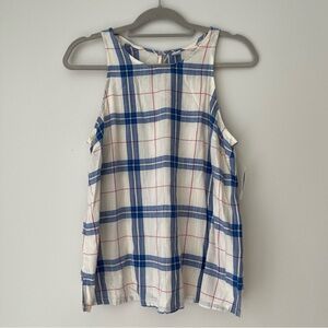 Old Navy‎ Blue and White Checkered Tank Top Blouse Sz M NWT